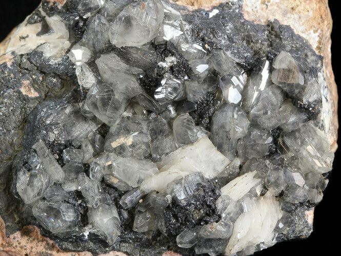Cerussite Crystals with Bladed Barite on Galena- Morocco #44778